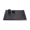 Royce New York Leather Suede-lined 3-piece Executive Desk Accessory Set In Black