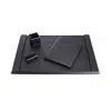 Royce New York Suede Lined Executive 4-piece Desk Accessory Set In Black