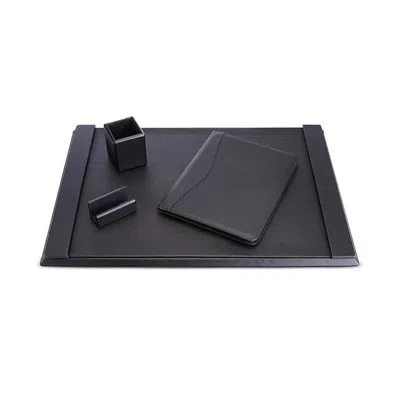 ROYCE NEW YORK 4 PC. SUEDE LINED EXECUTIVE DESK ACCESSORY SET