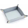 Royce New York Catchall Leather Valet Tray In Silver