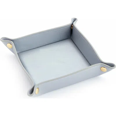 Royce New York Catchall Leather Valet Tray In Silver