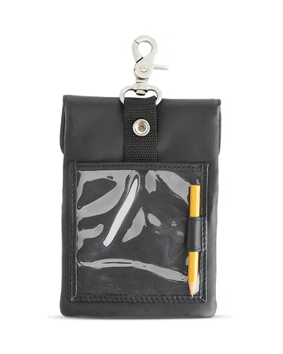 Royce New York Clip On Leather Golf Pouch In Black