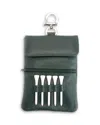 Royce New York Clip On Leather Golf Pouch In Green
