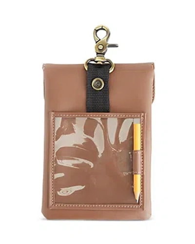 Royce New York Clip On Leather Golf Pouch In Tan
