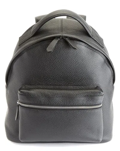 Royce New York Compact Leather Travel Backpack In Black
