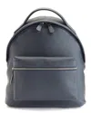 Royce New York Compact Leather Travel Backpack In Blue