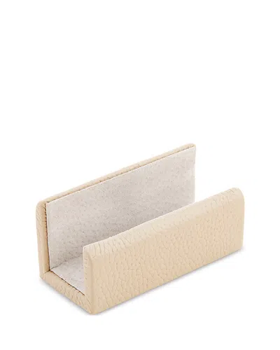 Royce New York Leather Business Card Holder Display In Taupe