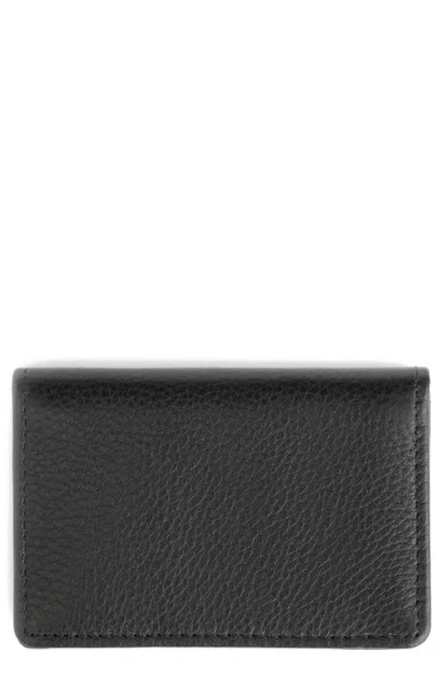 Royce New York Leather Card Case In Black- Gold Foil