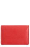 Royce New York Leather Card Case In Red- Deboss