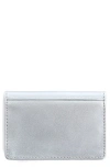 Royce New York Leather Card Case In Silverilver Foil