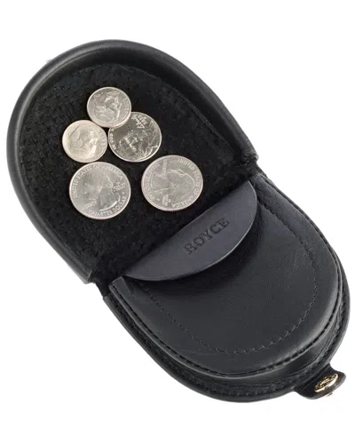 Royce New York Leather Coin Holder Horseshoe Purse In Black