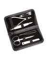 Royce New York Leather Compact Grooming Kit In Black