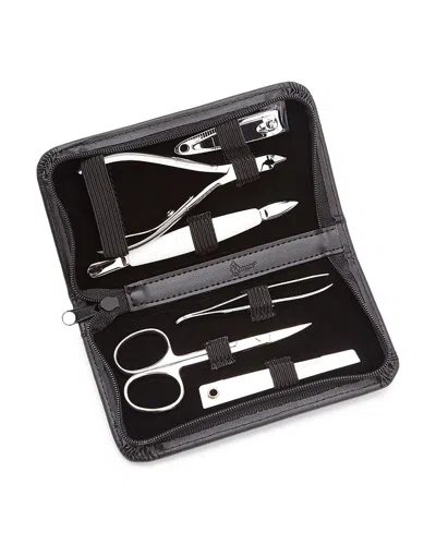 Royce New York Leather Compact Grooming Kit In Black