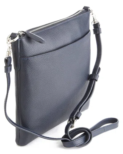 Royce New York Leather Crossbody In Blue