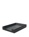Royce New York Leather Desktop Letter Tray Organizer In Black