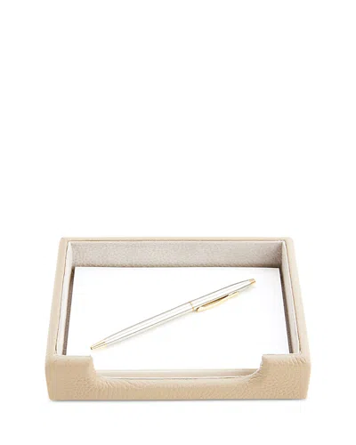 Royce New York Leather Desktop Note Tray In Taupe