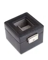 Royce New York Personalized Leather 2-watch Display Case In Black