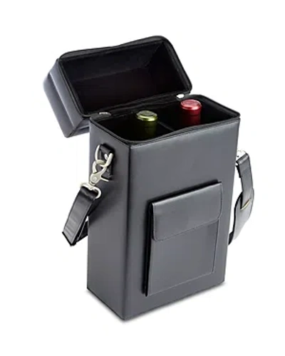 Royce New York Leather Double Wine Carrying Case In Black