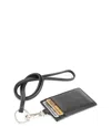 Royce New York Leather Lanyard Card Case In Black