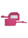 Royce New York Kids' Leather Luggage Tag In Bright Pink