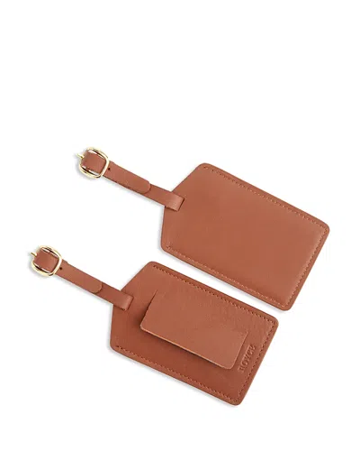 Royce New York Leather Luggage Tag In Brown