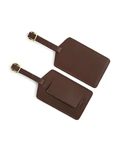 Royce New York Leather Luggage Tag In Brown