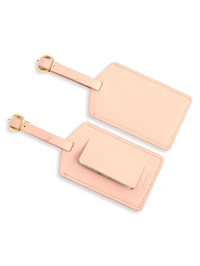 Royce New York Kids' Leather Luggage Tag In Light Pink