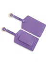 Royce New York Kids' Leather Luggage Tag In Purple