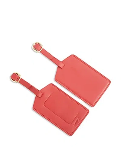 Royce New York Leather Luggage Tag In Red