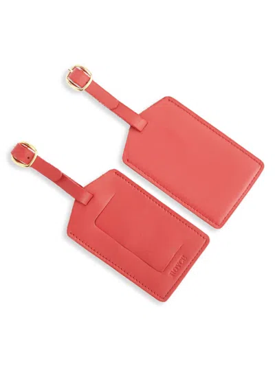 Royce New York Kids' Leather Luggage Tag In Red