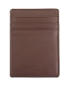Royce New York Personalized Magnetic Money Clip Card Case In Brown