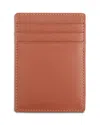 Royce New York Leather Magnetic Money Clip Wallet In Tan