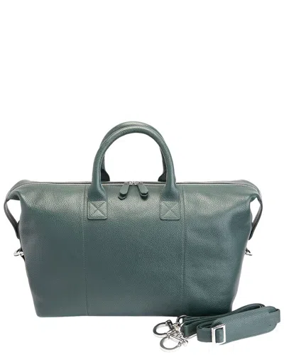 Royce New York Leather Overnight Duffel Bag In Purple