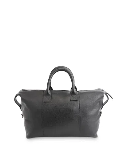 Royce New York Leather Overnighter Duffel Bag In Black