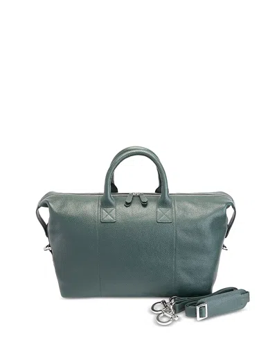 Royce New York Leather Overnighter Duffel Bag In Dark Green