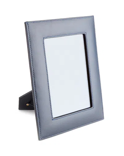 Royce New York Leather Picture Frame In Navy Blue