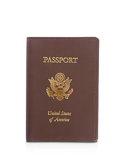 Royce New York Leather Rfid-blocking Gold-accented U.s. Passport Case In Brown
