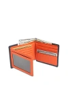Royce New York Leather Rfid-blocking Id Flap Bifold Wallet In Navy Blue/orange