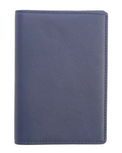 Royce New York Leather Rfid Blocking Passport Cover With Card Slots In Blue
