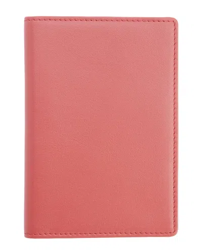 Royce New York Leather Rfid Blocking Passport Cover With Card Slots In Pink