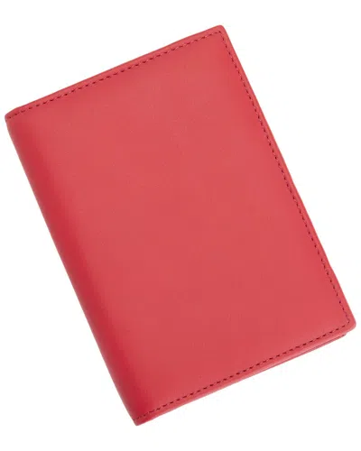Royce New York Leather Rfid Blocking Passport Cover With Card Slots In Red