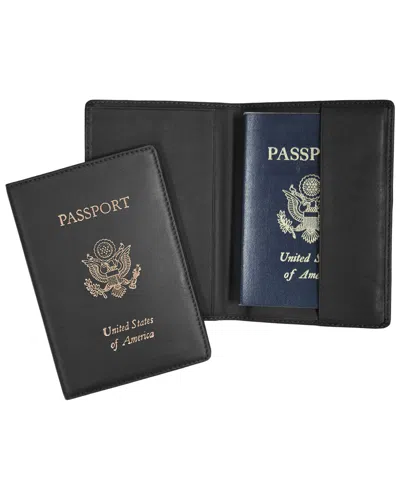 Royce New York Leather Rfid Blocking Passport Holder With Us Seal In Black