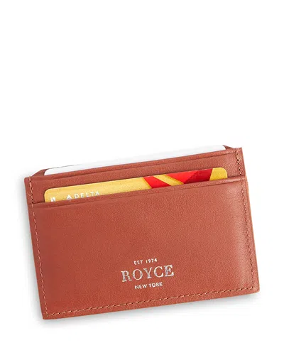 Royce New York Leather Rfid-blocking Executive Slim Credit Card Case In Brown