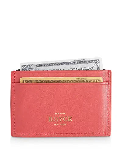 Royce New York Leather Rfid-blocking Executive Slim Credit Card Case In Pink