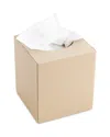 Royce New York Leather Tissue Box Holder In Taupe