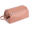 Royce New York Leather Toiletry Bag In Brown