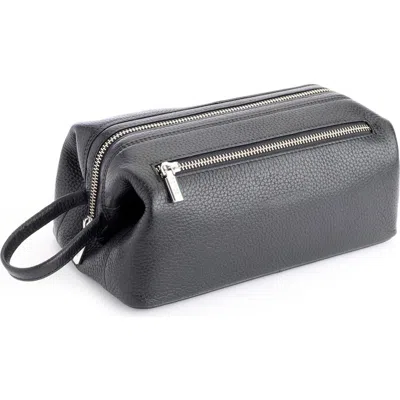 Royce New York Leather Toiletry Bag In Black