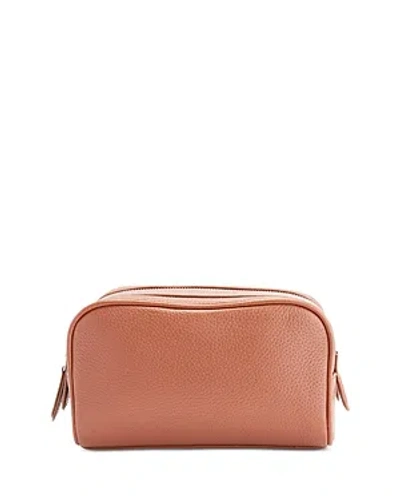Royce New York Leather Toiletry Bag In Tan