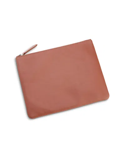 Royce New York Leather Travel Pouch In Tan