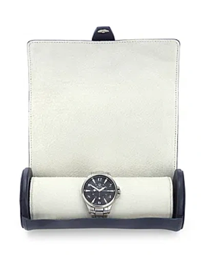 Royce New York Leather Travel Watch Roll In Blue